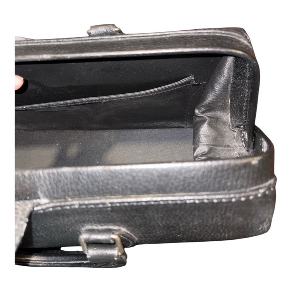 Vintage Rare Black Leather Doctor’s Bag Silver Hardware Made in Hungary - Picture 13 of 14